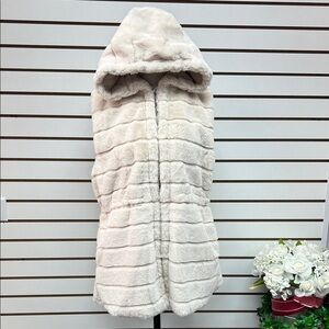 Plush Hooded Faux Fur Vest